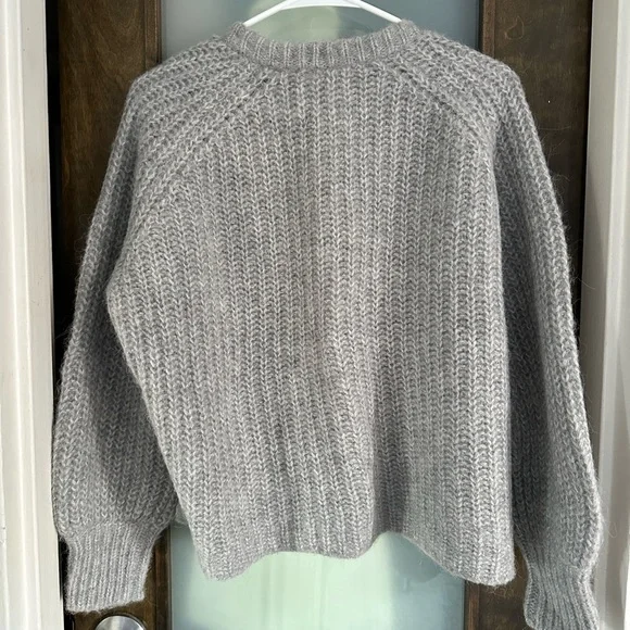 Sezane emile cardigan in mottled grey - Picture 3 of 4